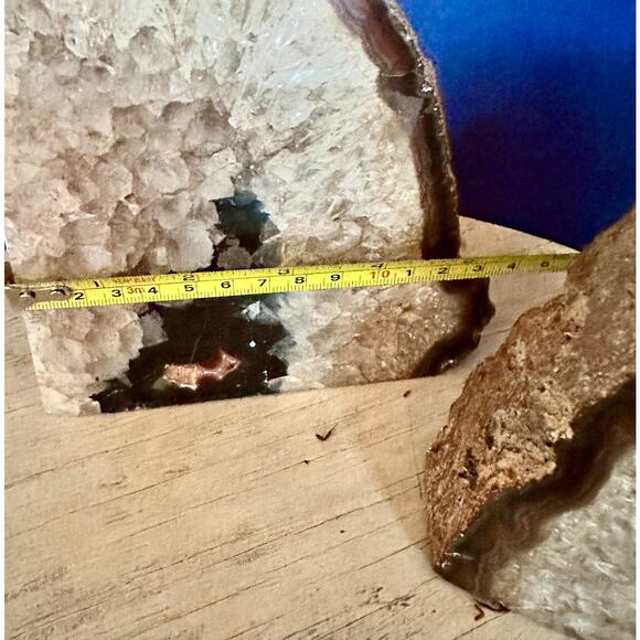 Geode Bookends, polished stone bookends, office decor, home decor - Picture 5 of 10